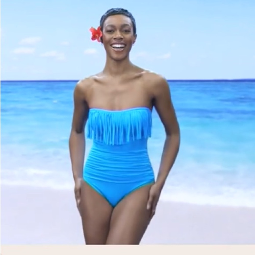 Kim Gravel X Swimsuits For All One Piece w Removable Strap  Calypso Blue